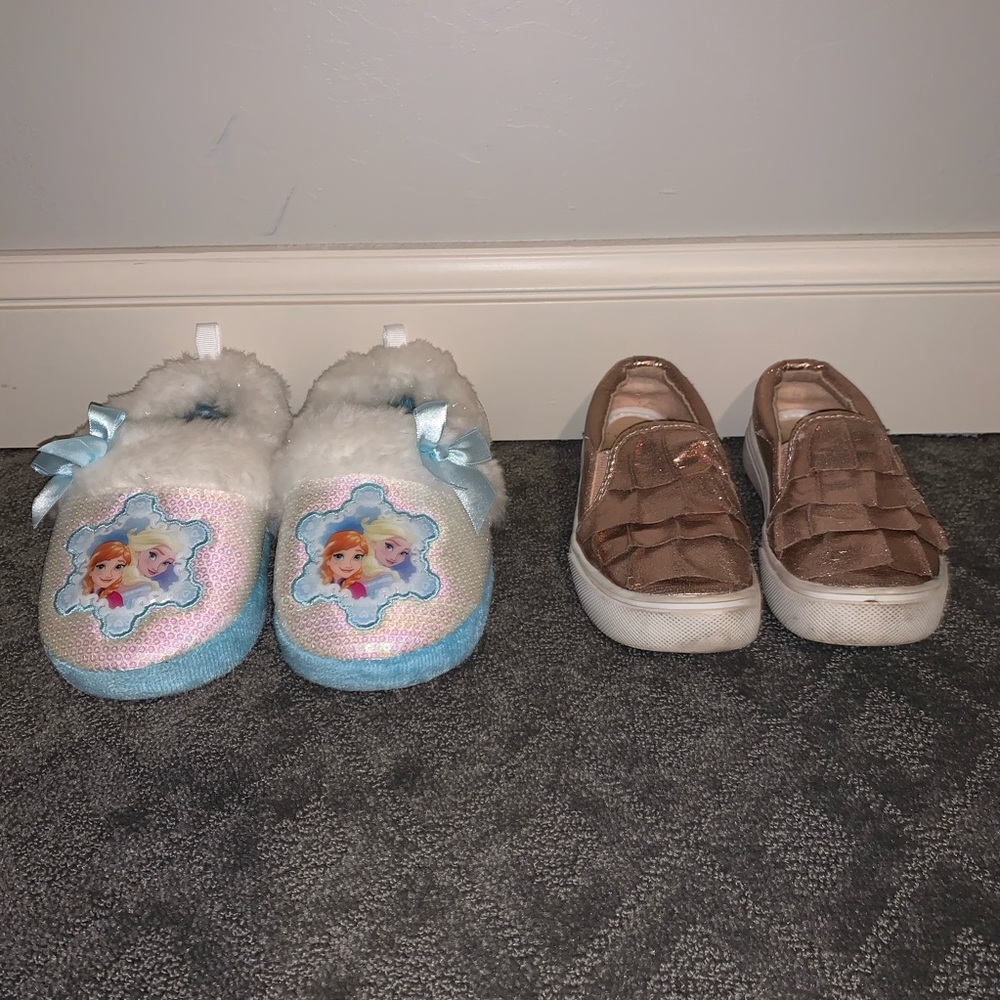 Toddler Size 9 sparkly shoes and house shoes
